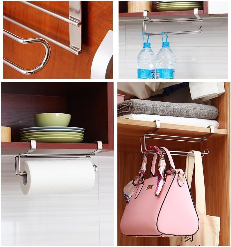 Stainless Steel Over-Cabinet Paper Towel Holder – Silver