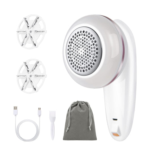Portable Fabric Lint Remover – USB Rechargeable, 6-Blade Design