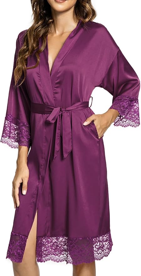 Elegant Satin Kimono Robe for Women