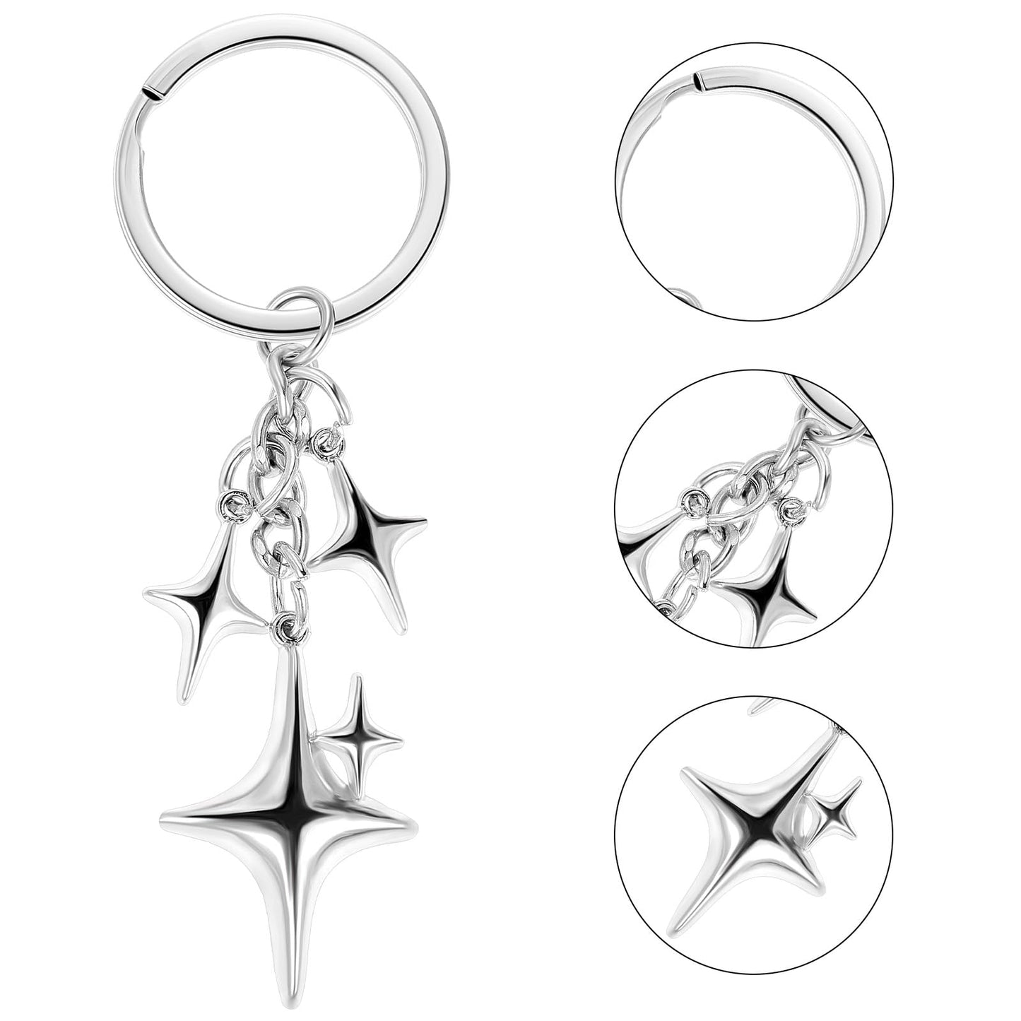 Stylish & Durable Star Moon Keychains – Set of 2