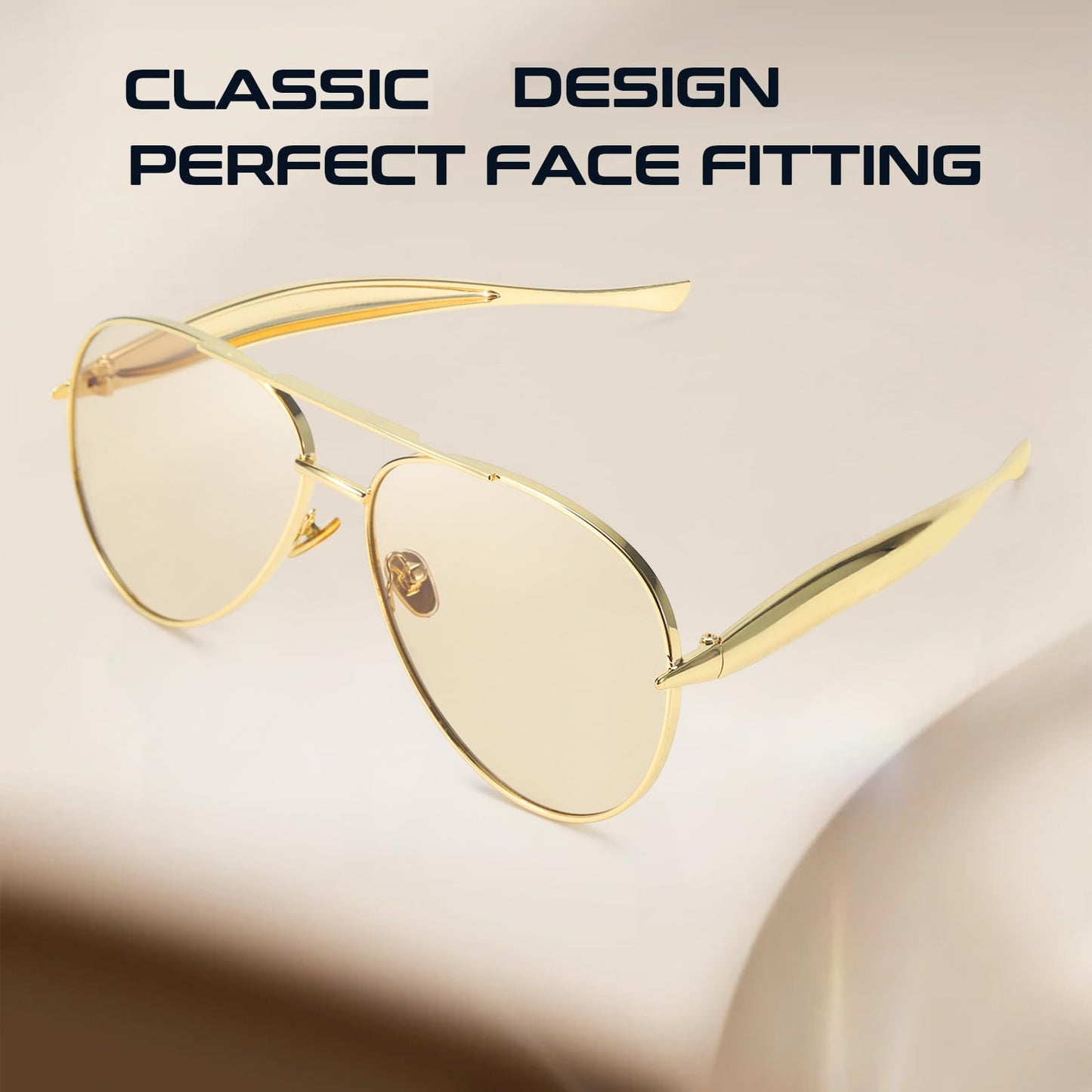 Trendy Double Bridge Metal Sunglasses