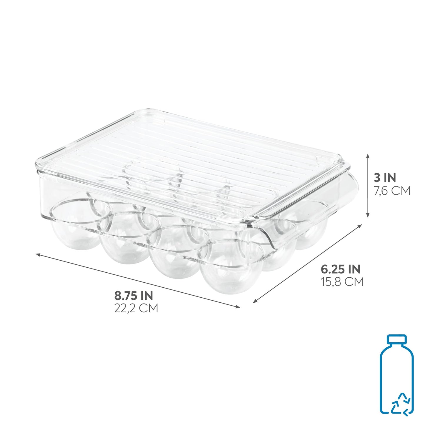 Transparent Egg Storage Box - Holds 12 Eggs