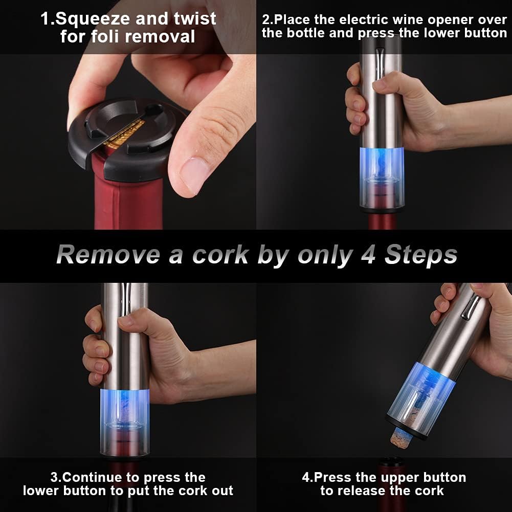4-in-1 Rechargeable Electric Wine Opener Set