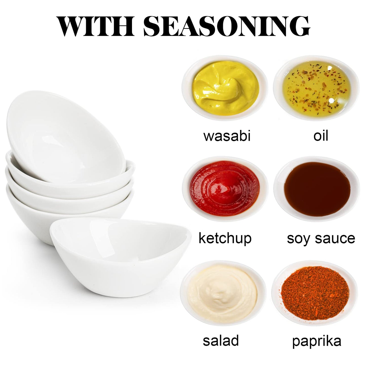 12-Pack Porcelain Dipping Bowls – White, 1 oz