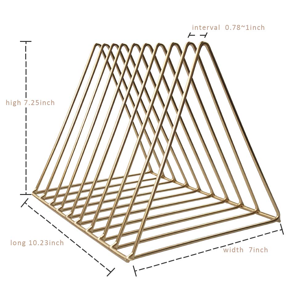 2-Pack Gold Triangle Magazine File Racks – 9 Slots