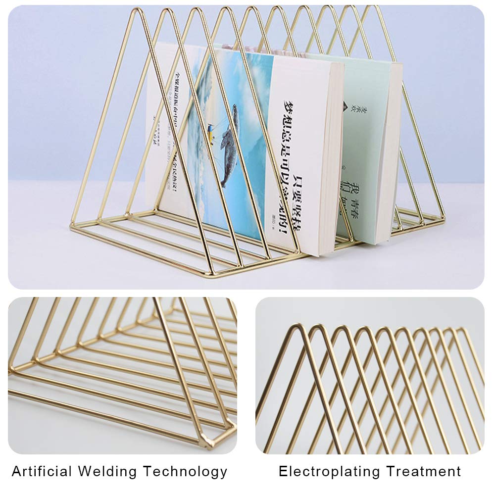 2-Pack Gold Triangle Magazine File Racks – 9 Slots