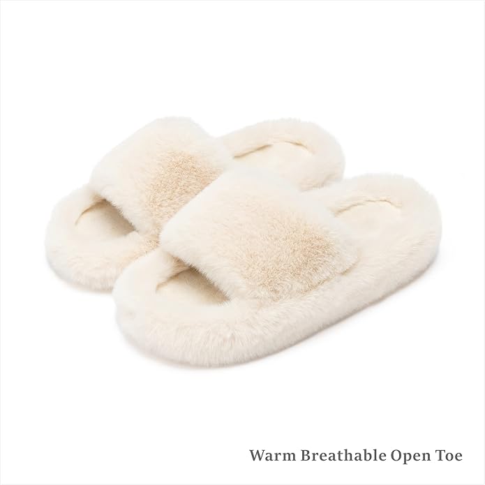 Cute & Fluffy Faux Fur Slippers – Stylish Comfort for Every Step
