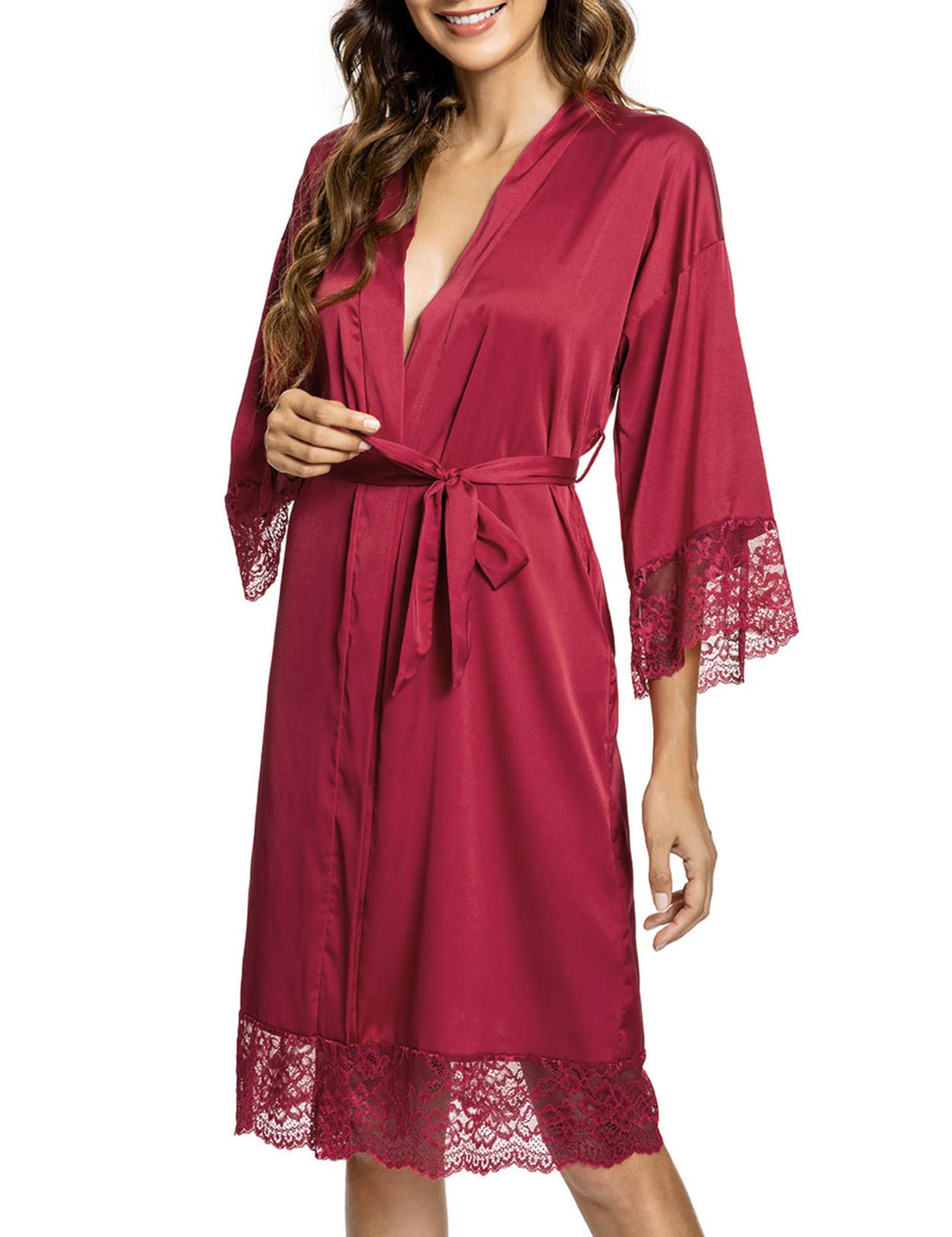 Elegant Satin Kimono Robe for Women
