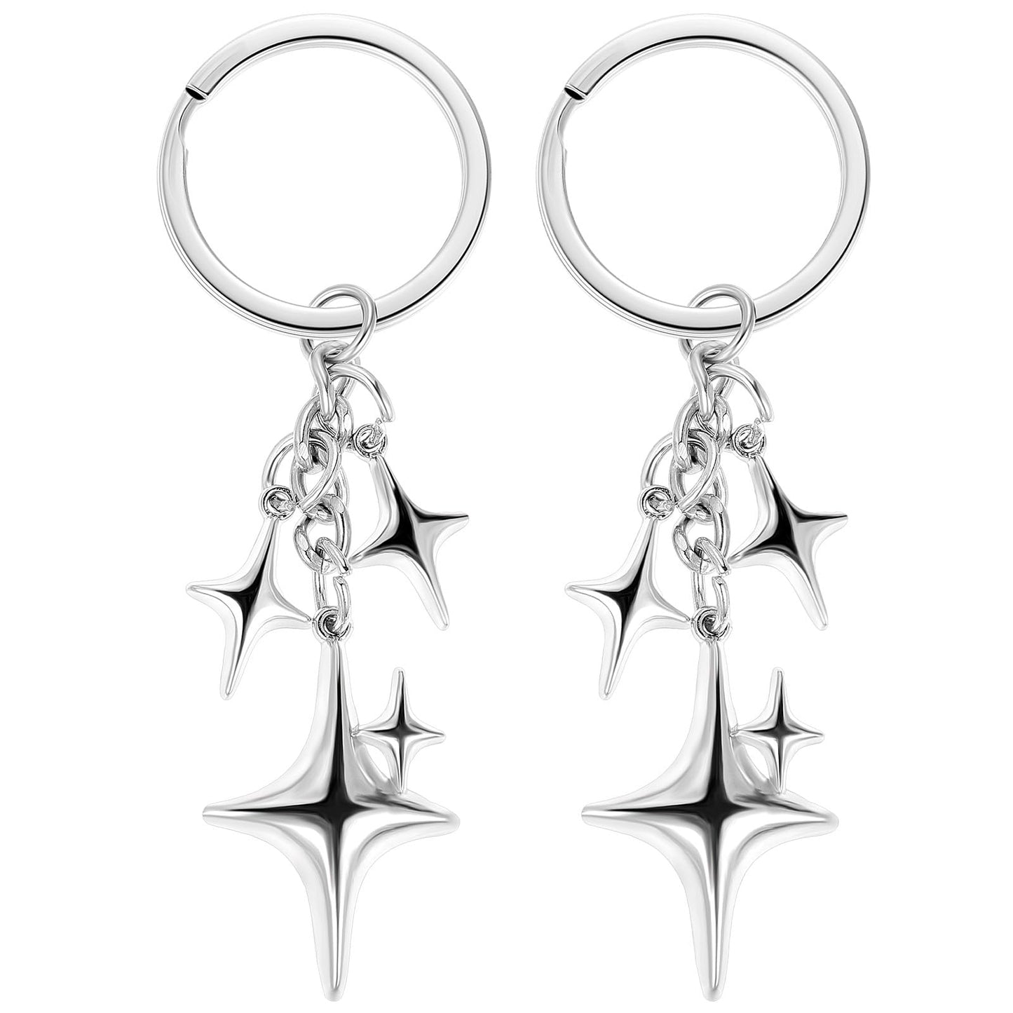 Stylish & Durable Star Moon Keychains – Set of 2