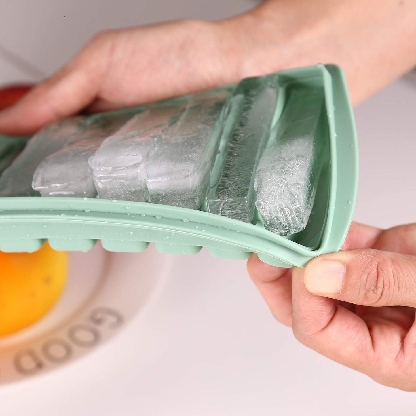 Silicone Ice Stick Tray with Lids – 10-Cube Water Bottle Mold