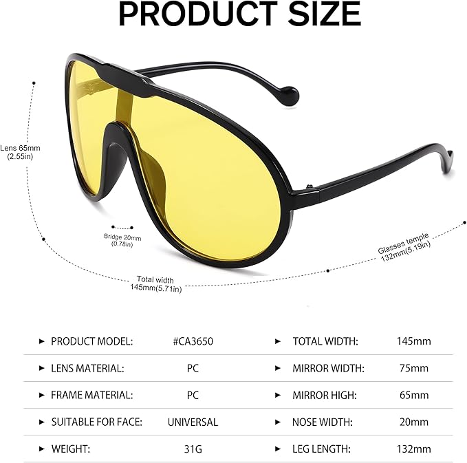 Luxe Curve Shades 'Yellow'