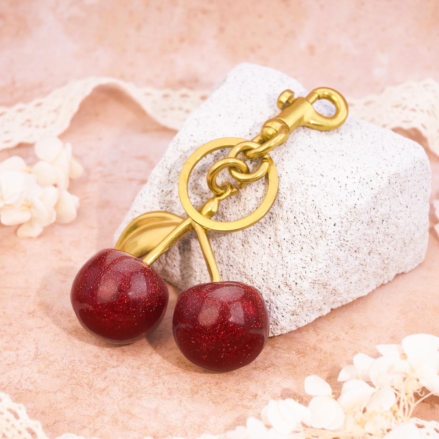 Sparkling Cherry Keychain – Glamorous, Gift-Ready Accessory