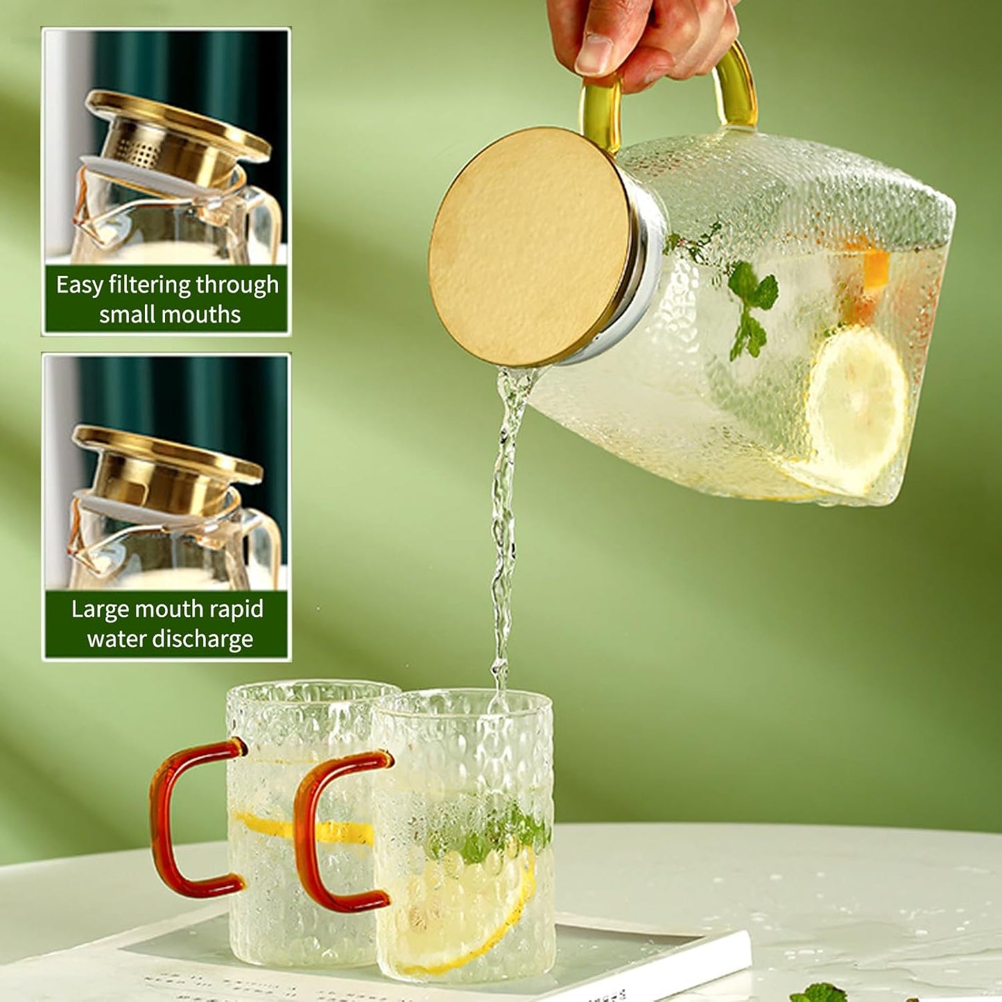 Glass Pitcher – Elegant, Heat-Resistant & Fridge-Friendly