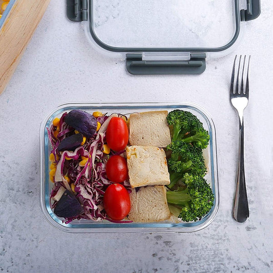 Glass Food Containers with Lids 1040Ml, Set of 5