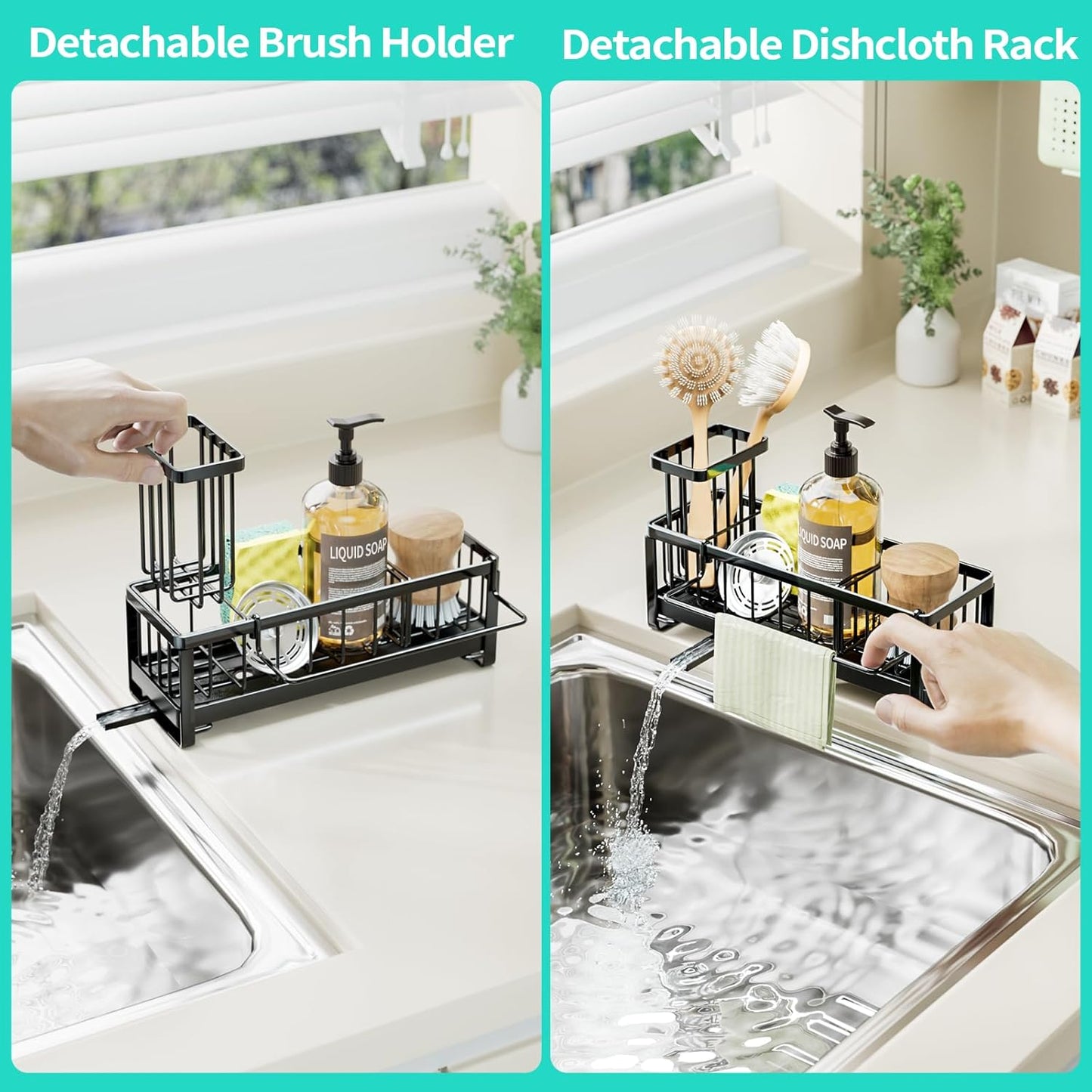 Stainless Steel Sink Caddy with Rotating Drain Pipe
