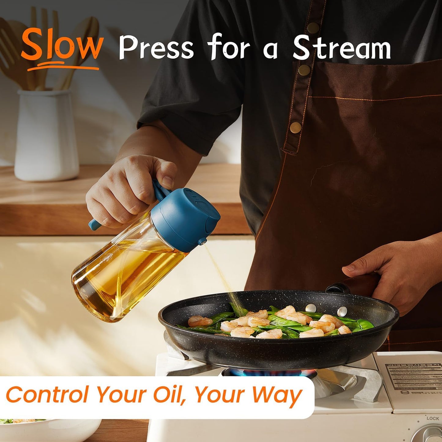 2-in-1 Olive Oil Spray Bottle – 16oz