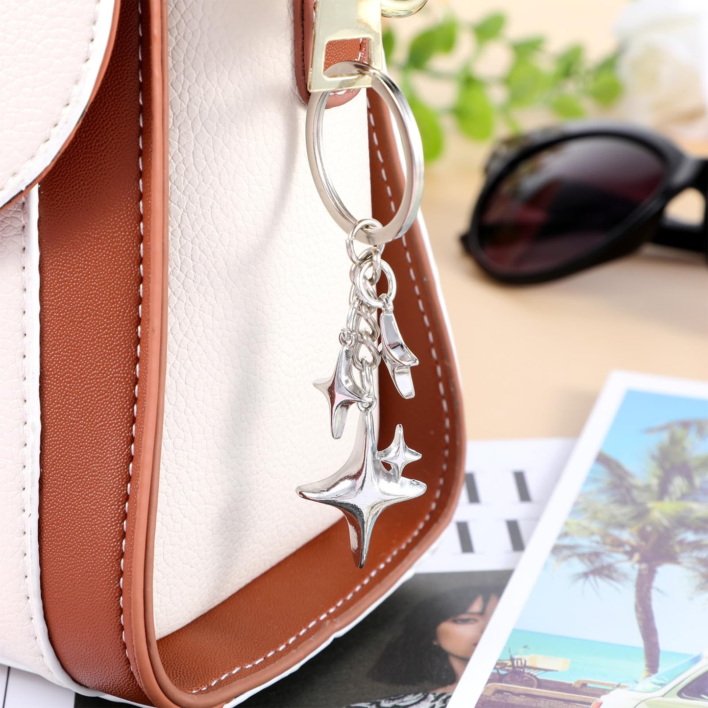 Stylish & Durable Star Moon Keychains – Set of 2