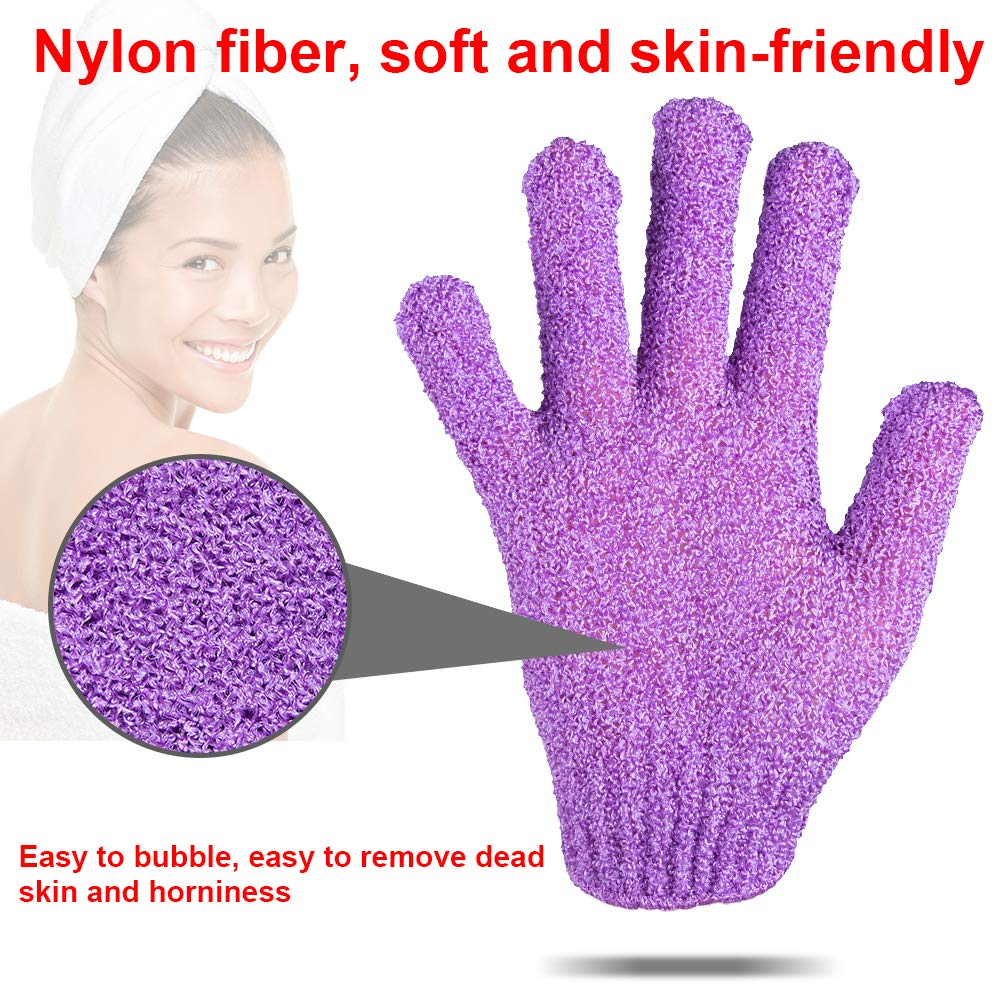 Silk Skin Exfoliating Bath Gloves - 14 Pairs, 7 Vibrant Colors
