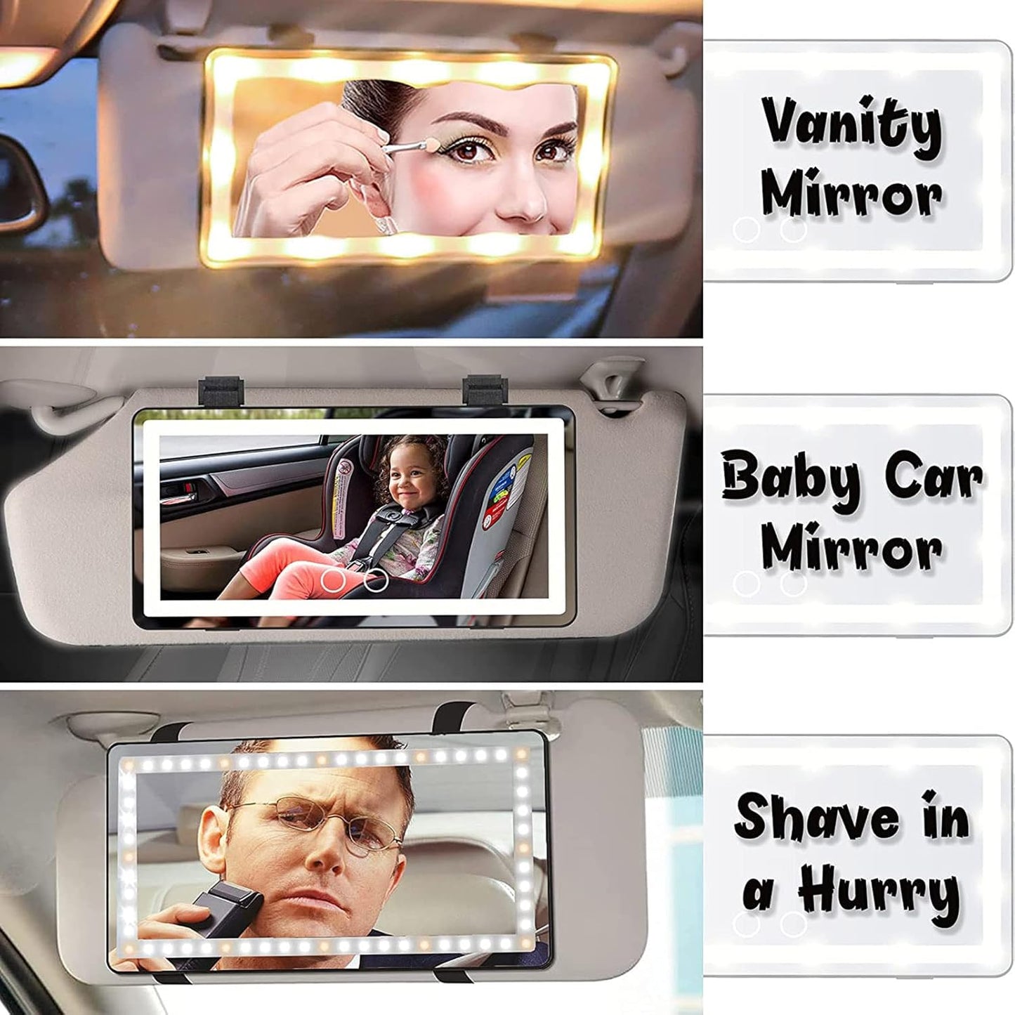 LED Car Vanity Mirror – Light Up Every Drive in Style
