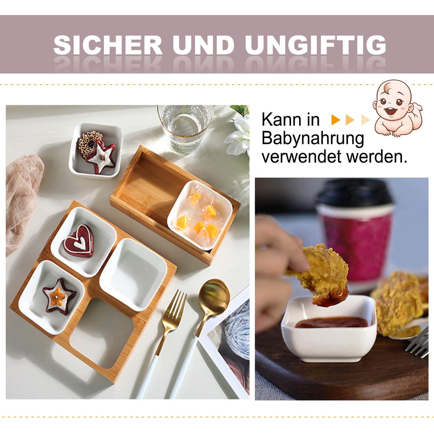 12-Pack White Square Sauce Bowls – 2.95"