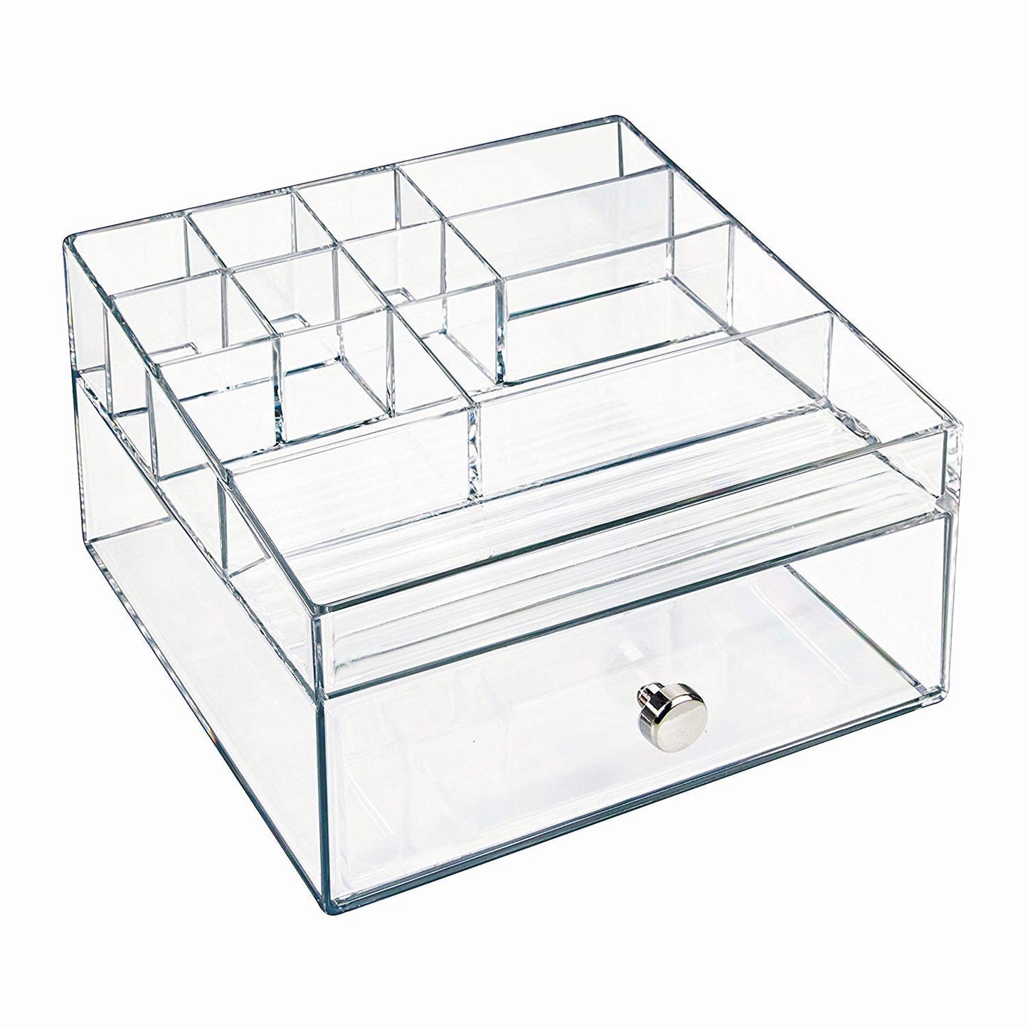 Transparent Makeup Organizer with Drawer – 11 Compartments