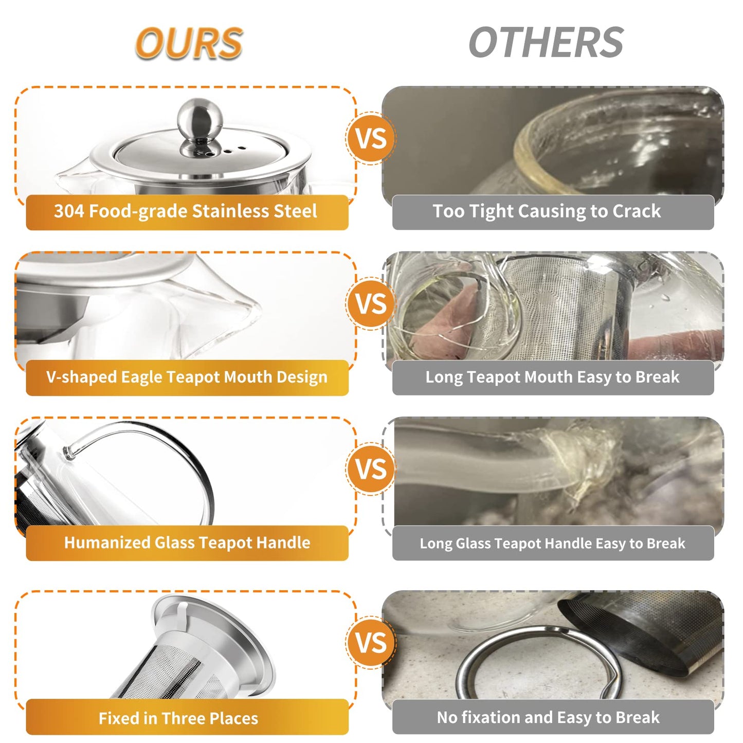 Elegant Glass Teapot with Infuser – Heat & Cold Resistant