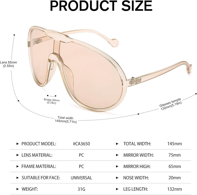 Luxe Curve Shades 'Champagne'