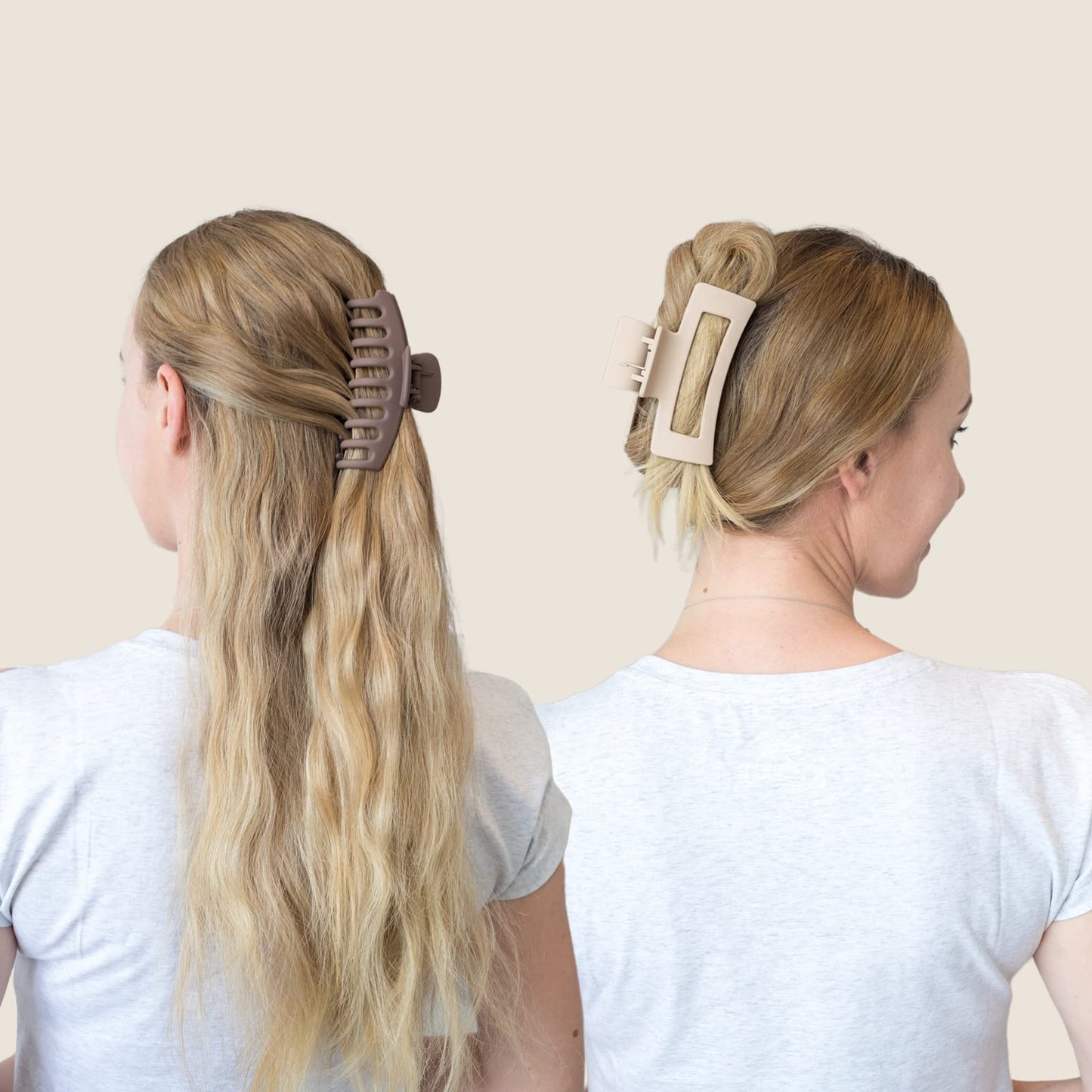 Neutral Large Hair Claw Clips – Set of 4