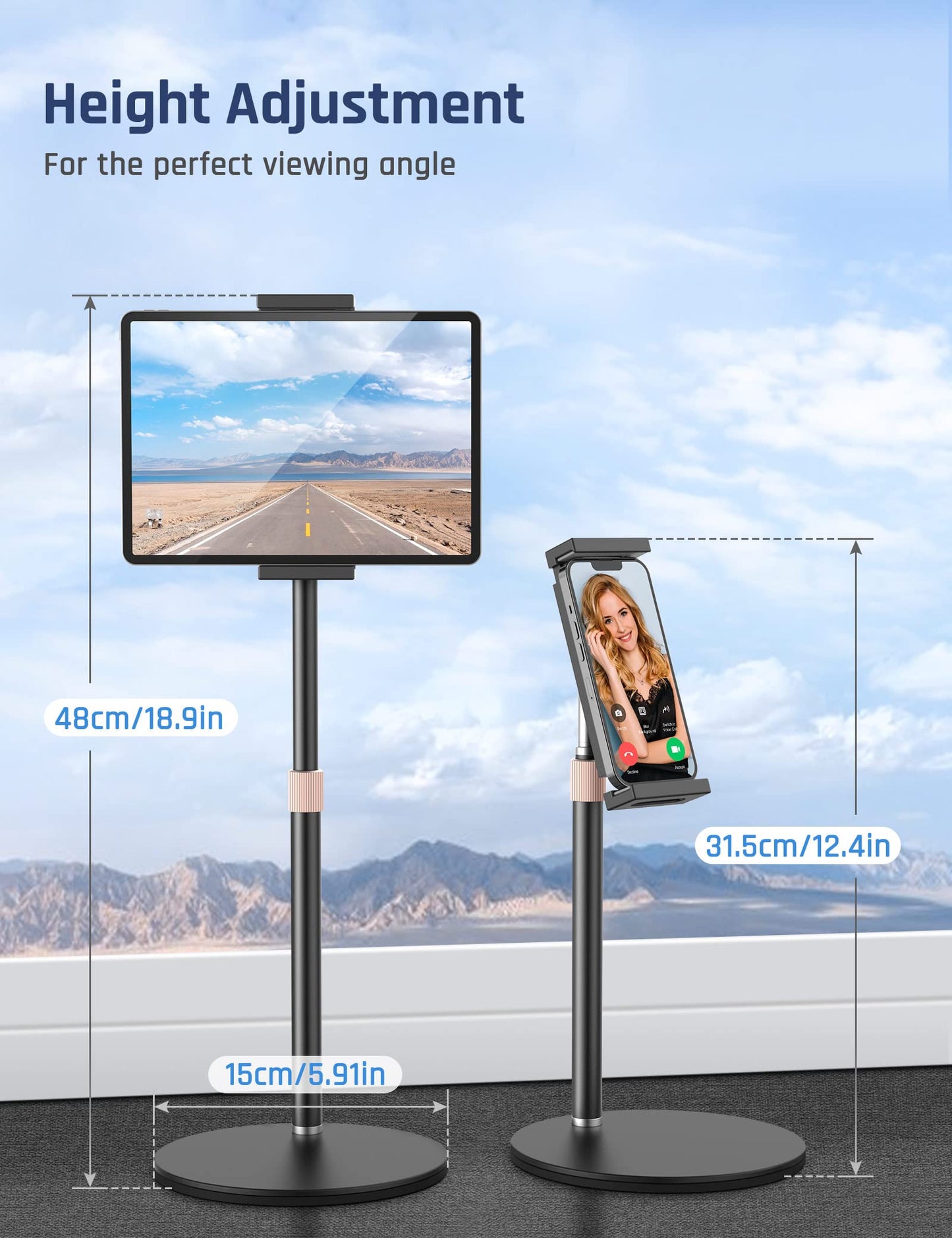 Adjustable Tablet Stand with 360° Rotation