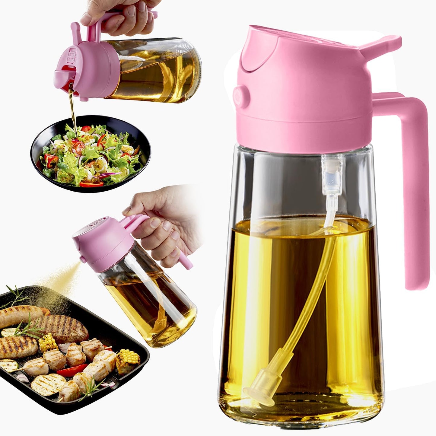 2-in-1 Olive Oil Spray Bottle – 16oz