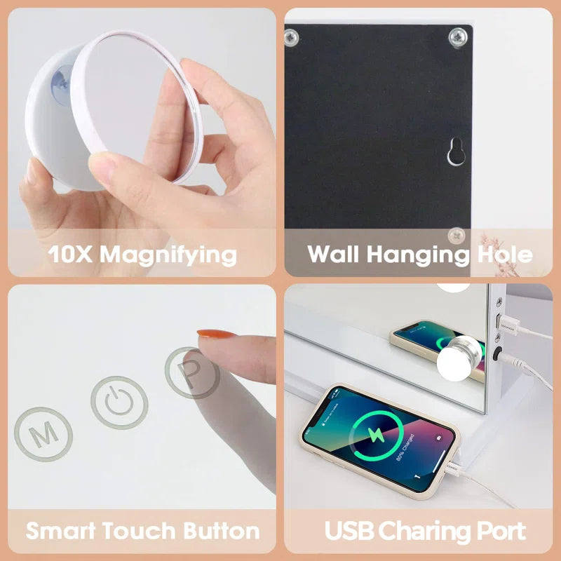 Sleek Rectangle LED Metal Mirror – Illuminate Your Space with Style!