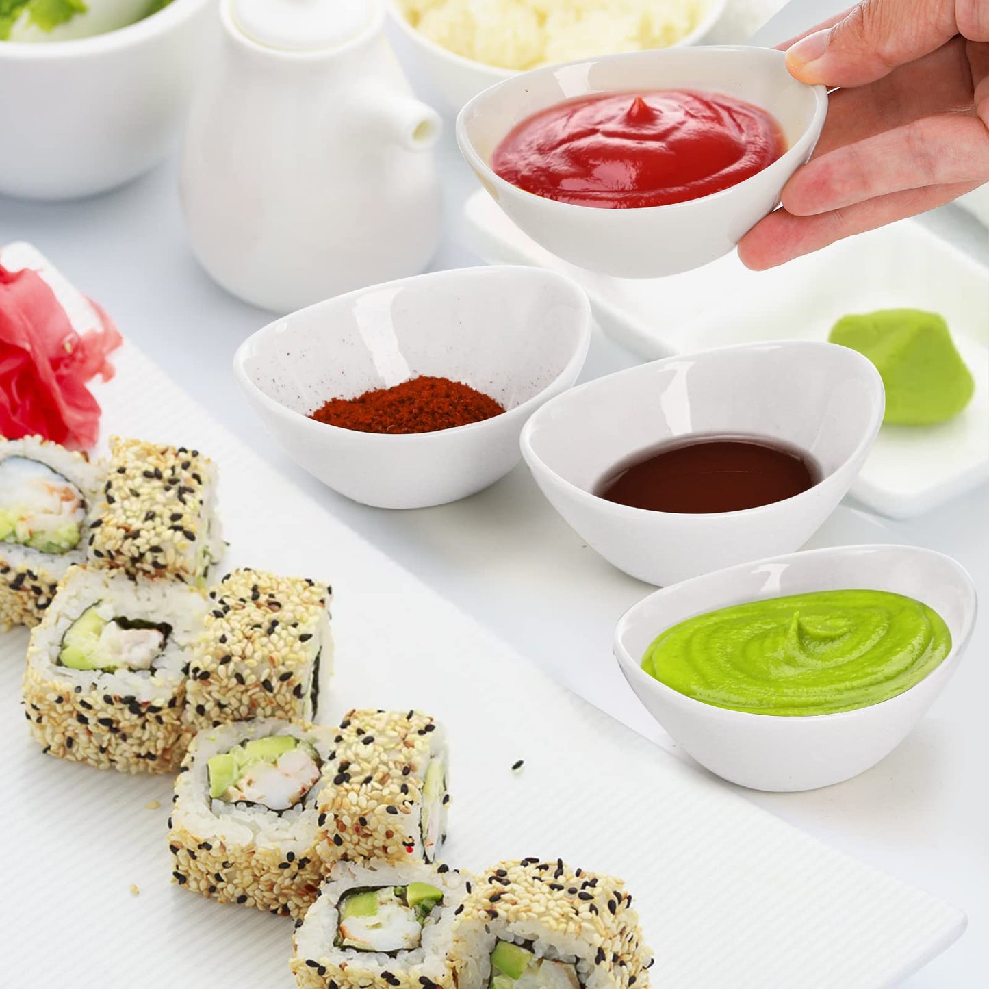 12-Pack Porcelain Dipping Bowls – White, 1 oz