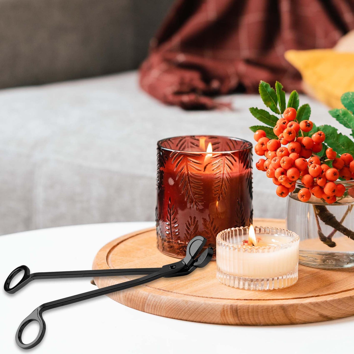 Black Candle Wick Trimmer – 6.9" Stainless Steel