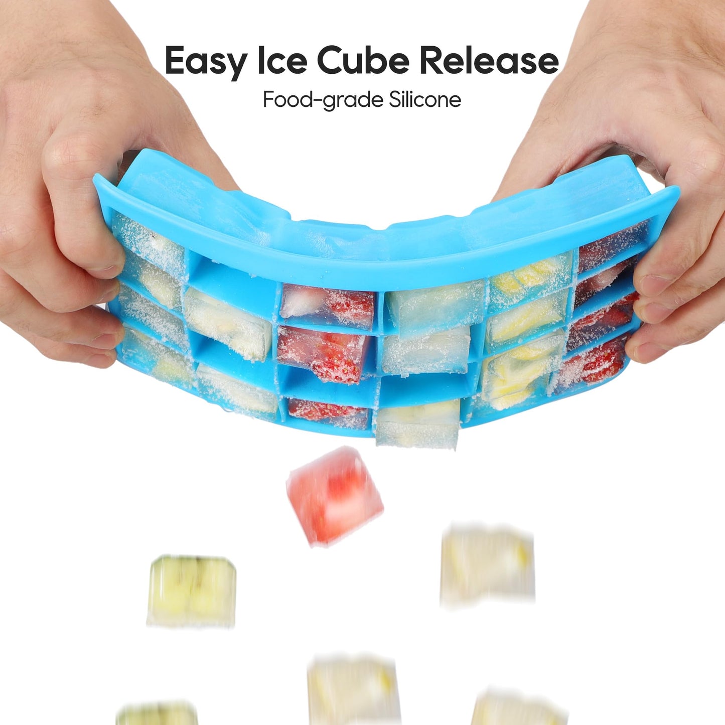 Silicone Ice Cube Tray Set – Food-Grade, Stackable with Lids