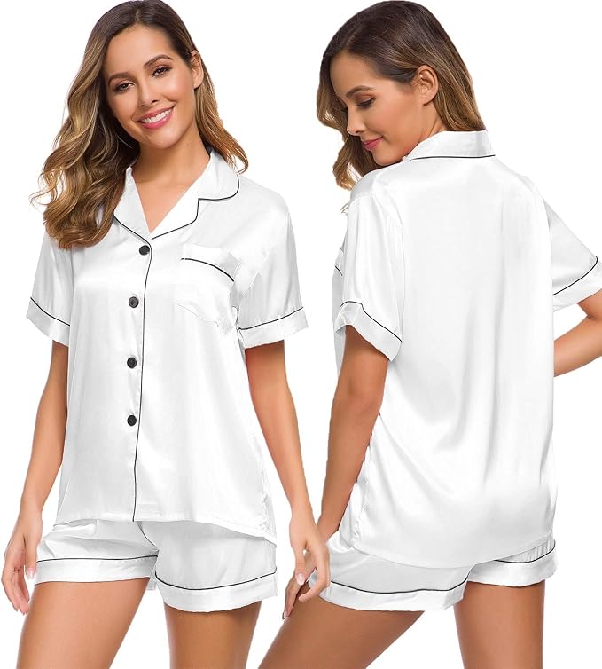 Women’s Silk Satin Pajama Set – 2-Piece Lounge & Sleepwear
