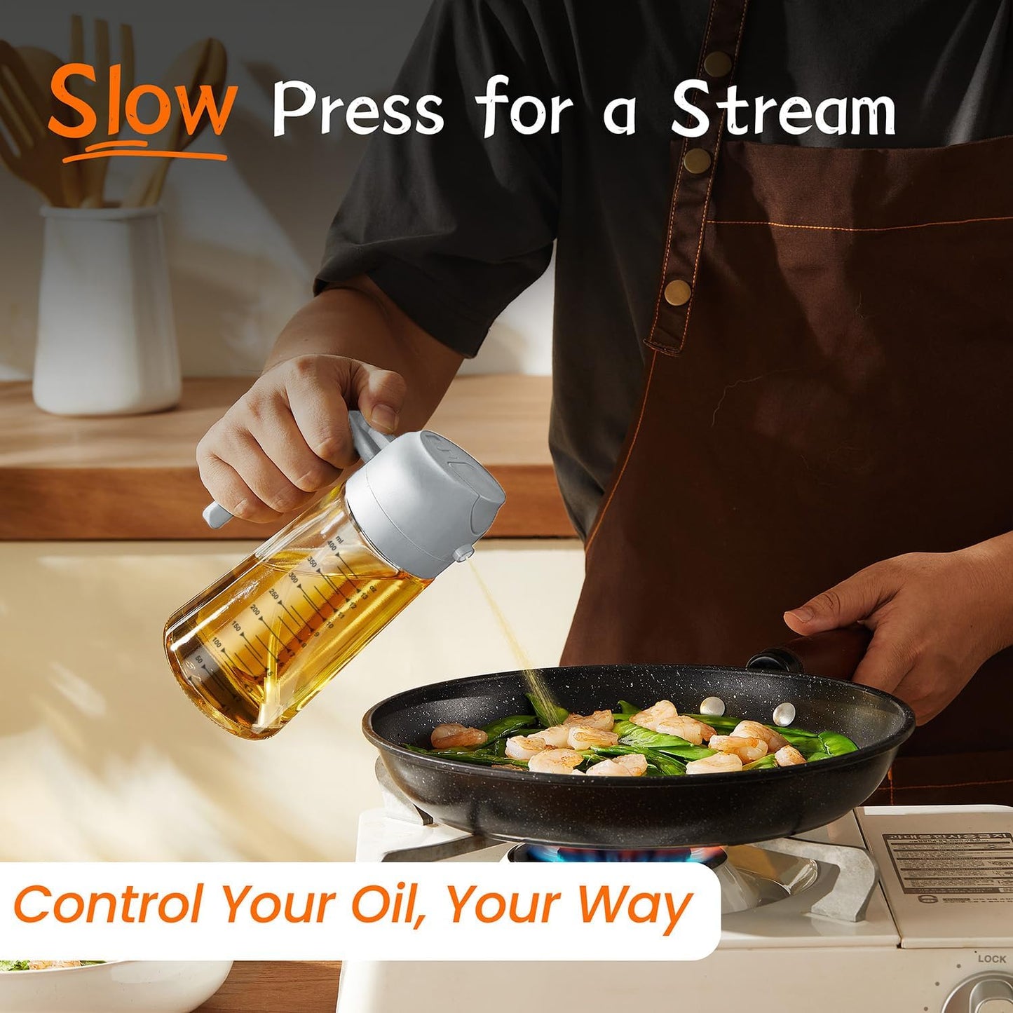 2-in-1 Olive Oil Spray Bottle – 16oz