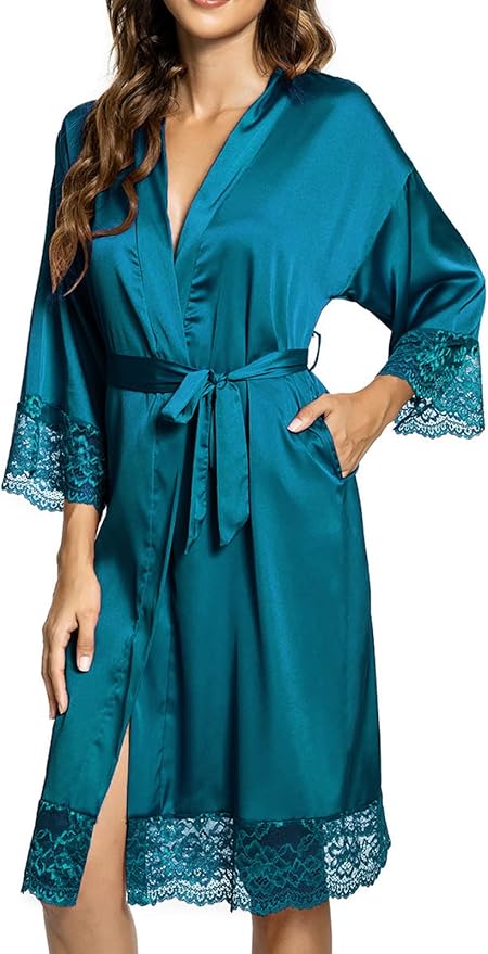 Elegant Satin Kimono Robe for Women
