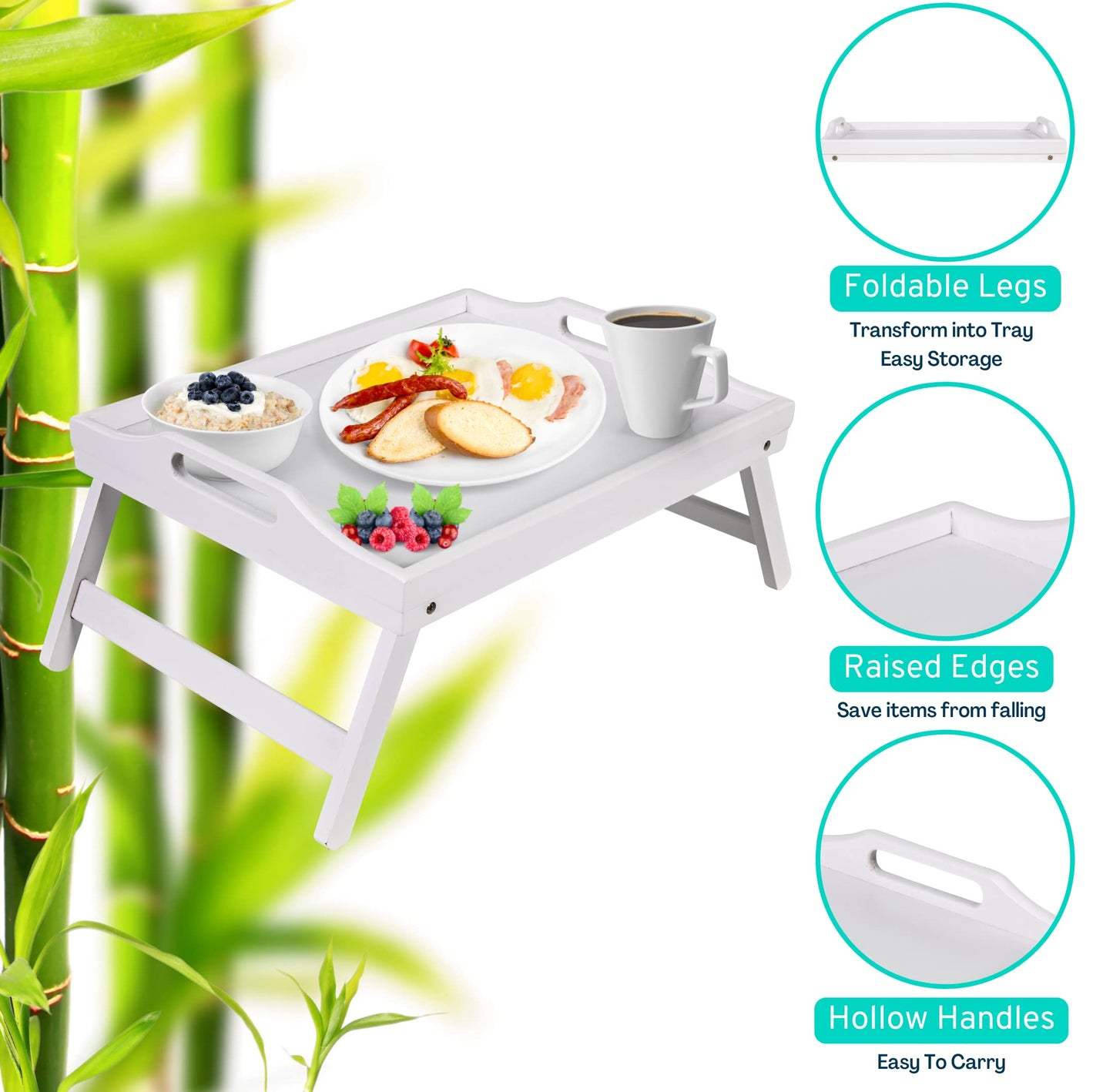 Bamboo Bed Tray – Foldable & Multi-Purpose