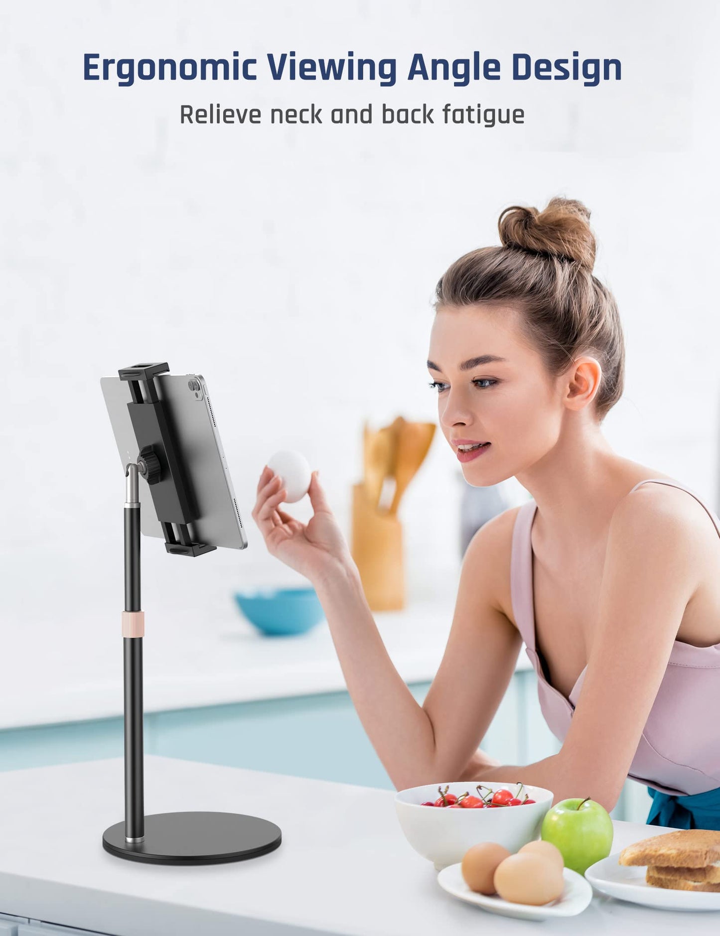 Adjustable Tablet Stand with 360° Rotation