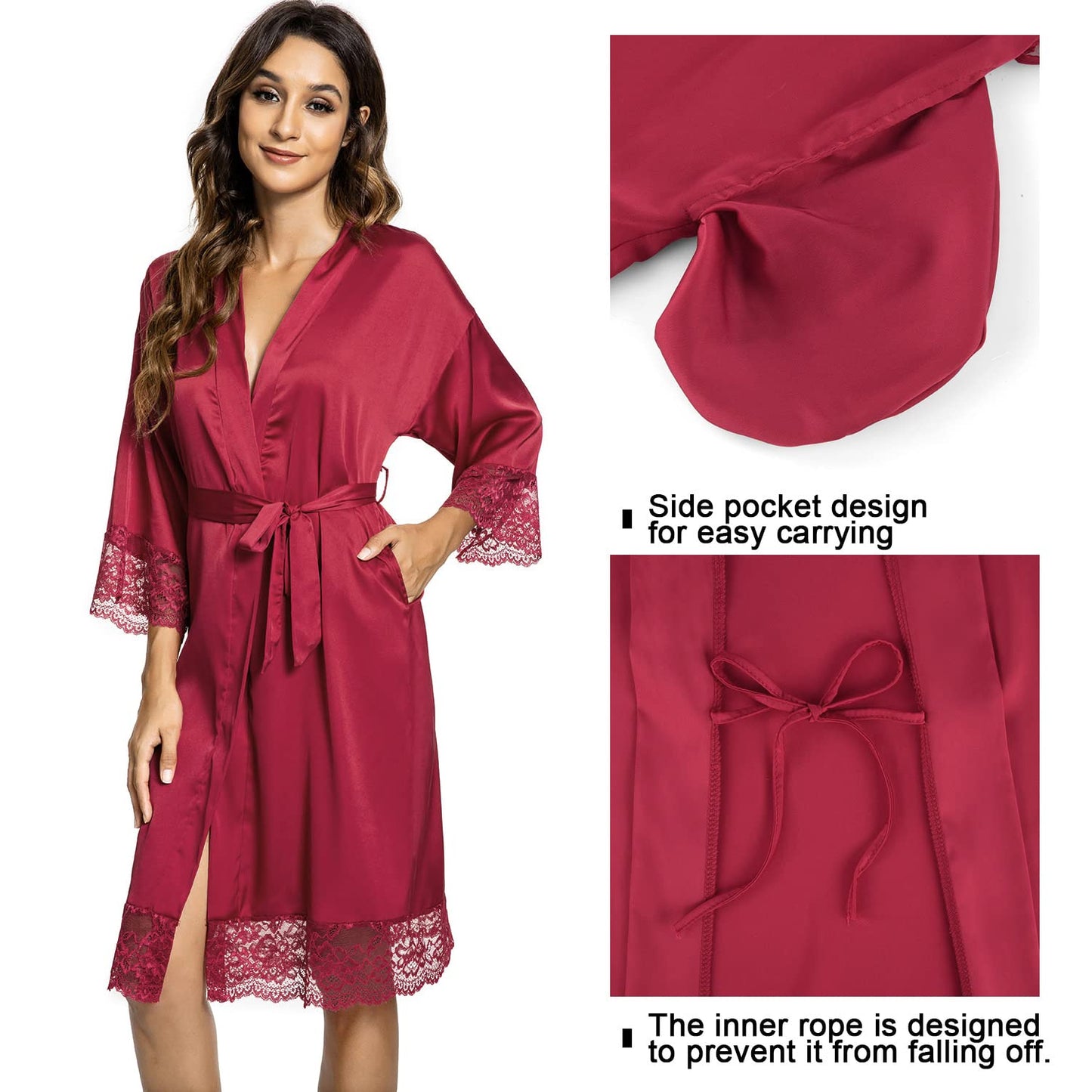 Elegant Satin Kimono Robe for Women