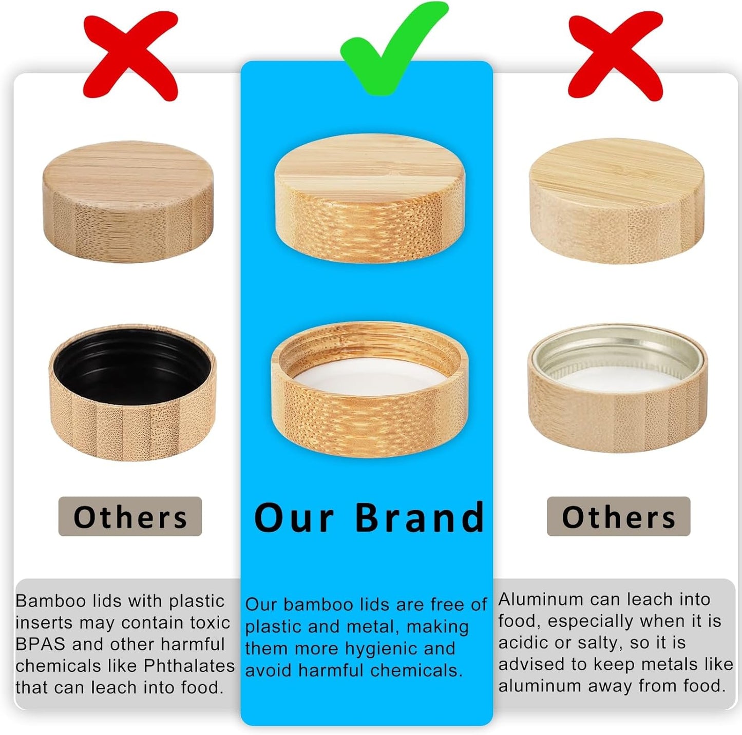 12-Piece Glass Spice Jar Set with Bamboo Lids & 287 Labels – Clear Bamboo Lid