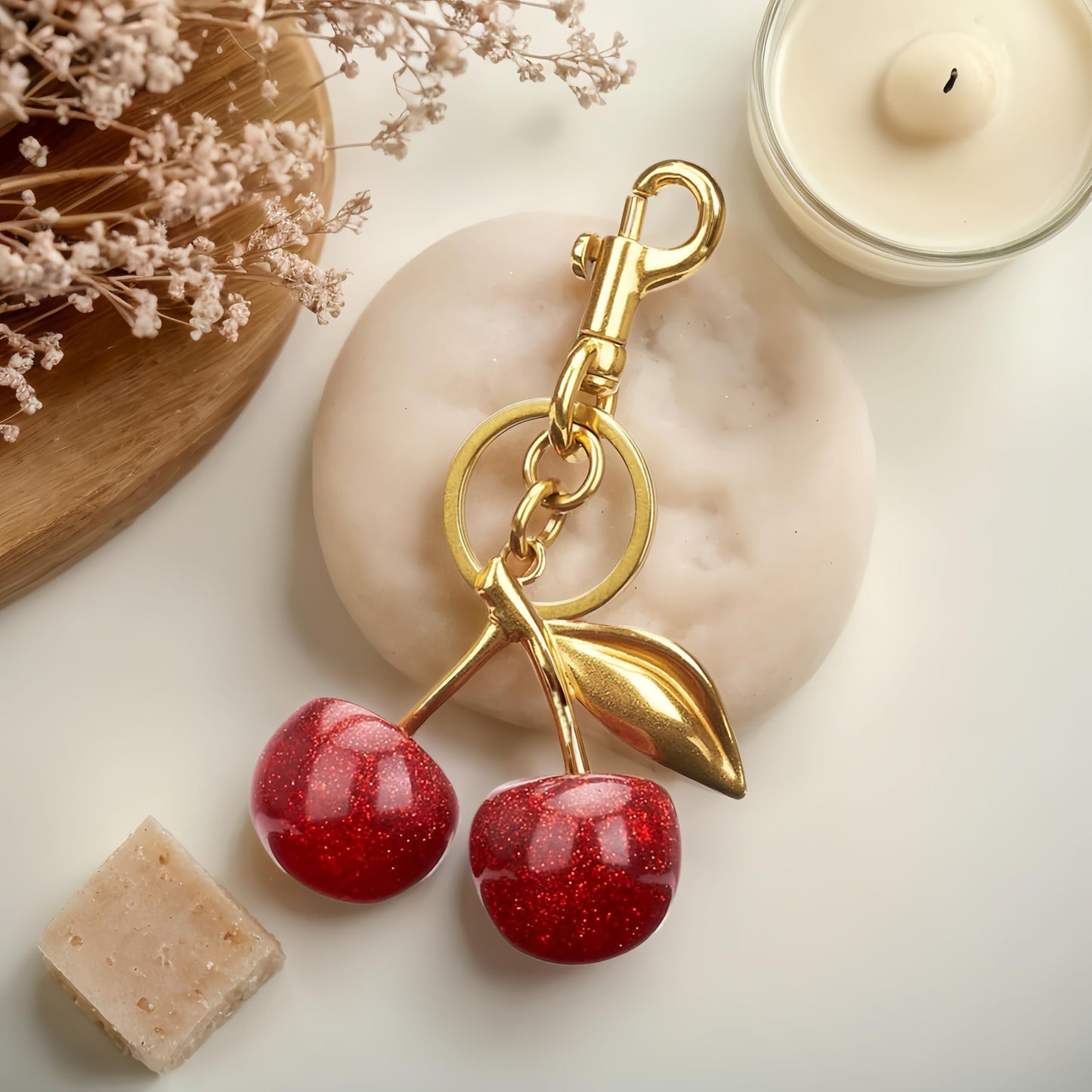 Sparkling Cherry Keychain – Glamorous, Gift-Ready Accessory