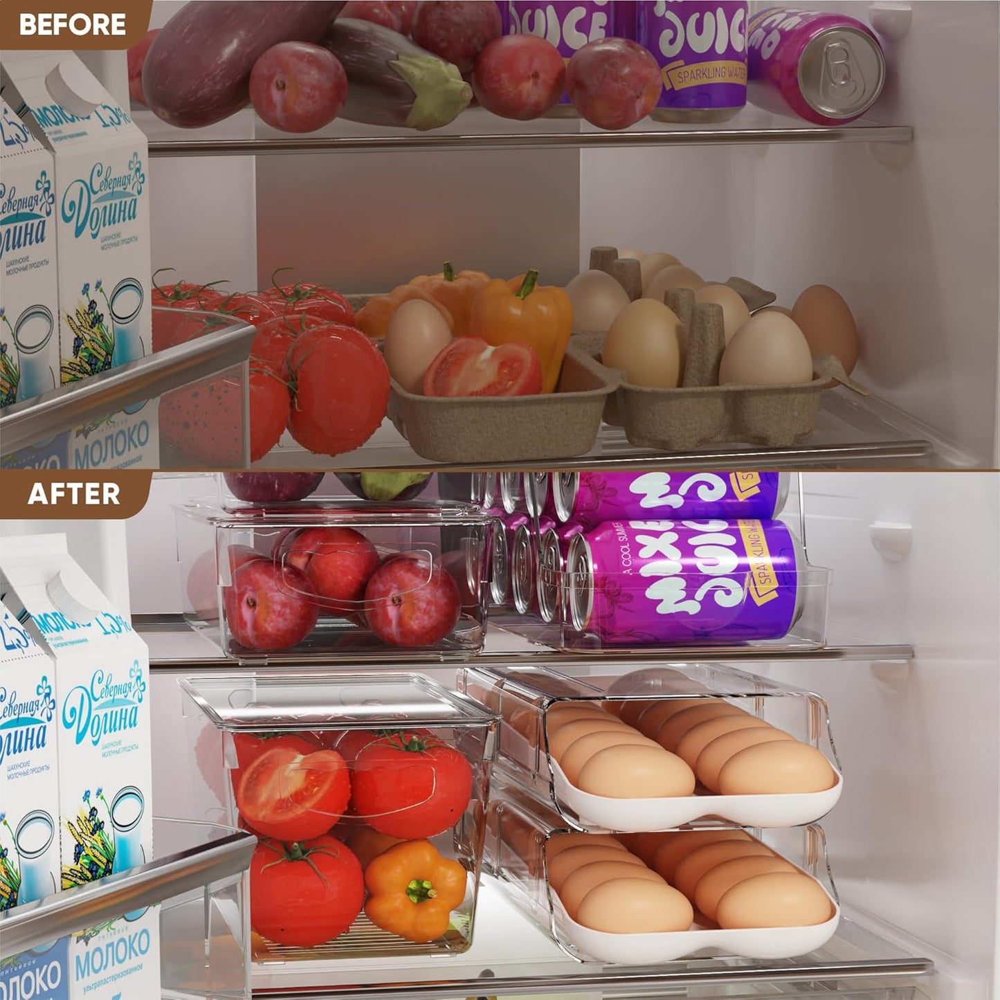 Auto-Rolling Egg Storage Drawer – Holds 12–14 Eggs