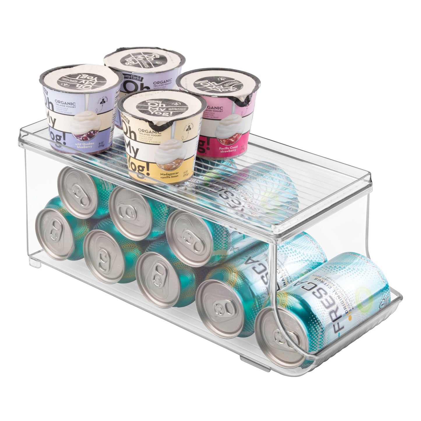 Clear Can Storage Organizer with Lid – Holds 9 Cans