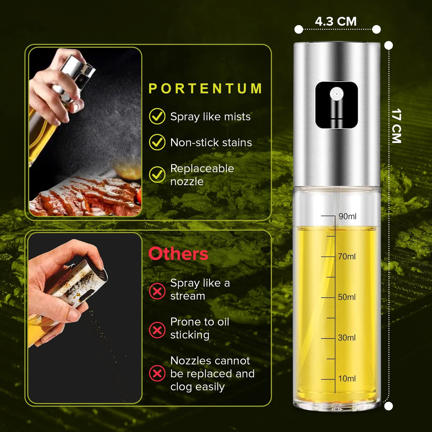 Multifunctional Oil Sprayer – 200ml Glass Bottle