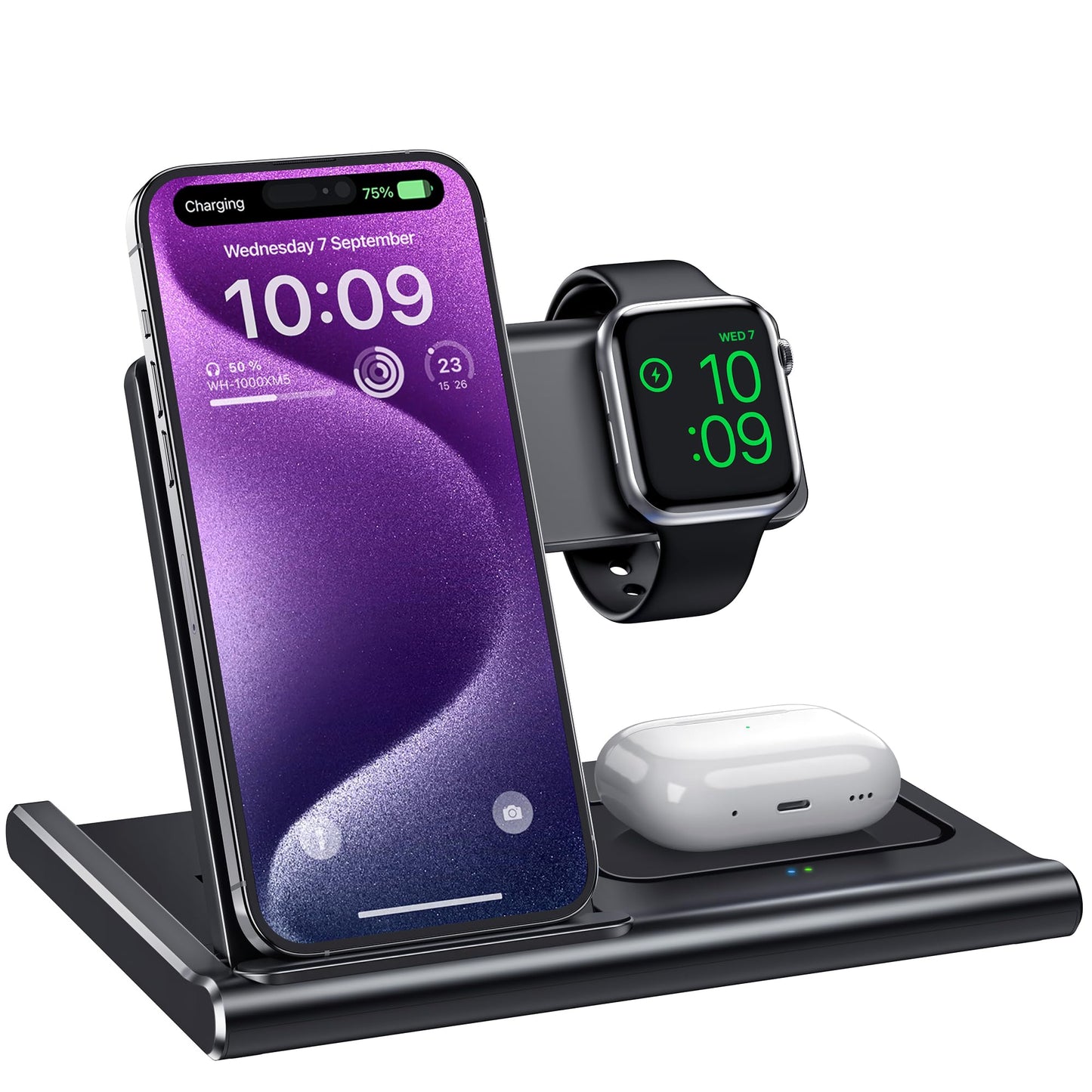 3-in-1 Wireless Charging Station – For iPhone, Apple Watch & AirPods