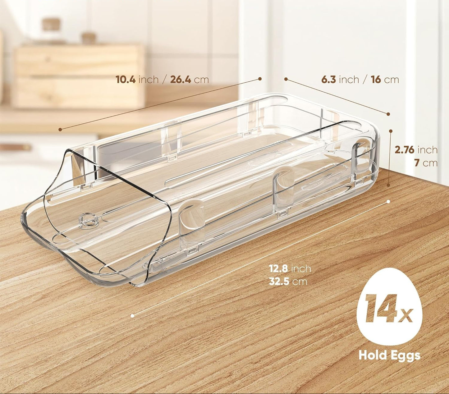 Auto-Rolling Egg Storage Drawer – Holds 12–14 Eggs