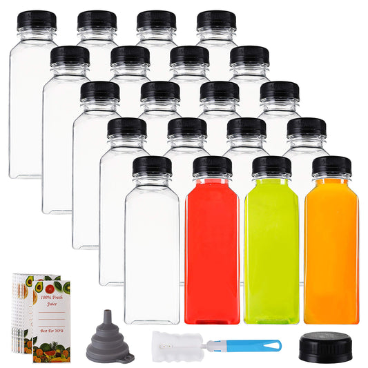 20-Pack Reusable Juice Bottles – Leakproof, Durable & Ready to Fill