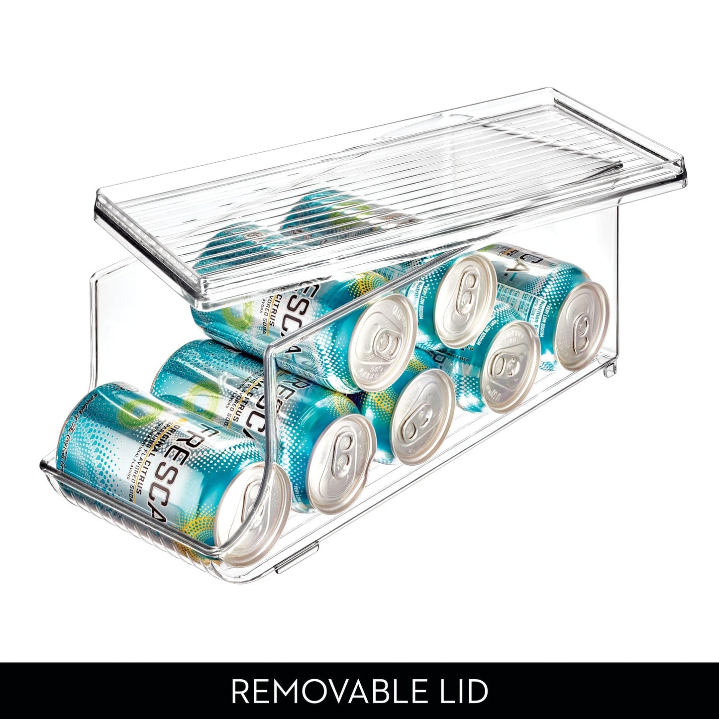 Clear Can Storage Organizer with Lid – Holds 9 Cans