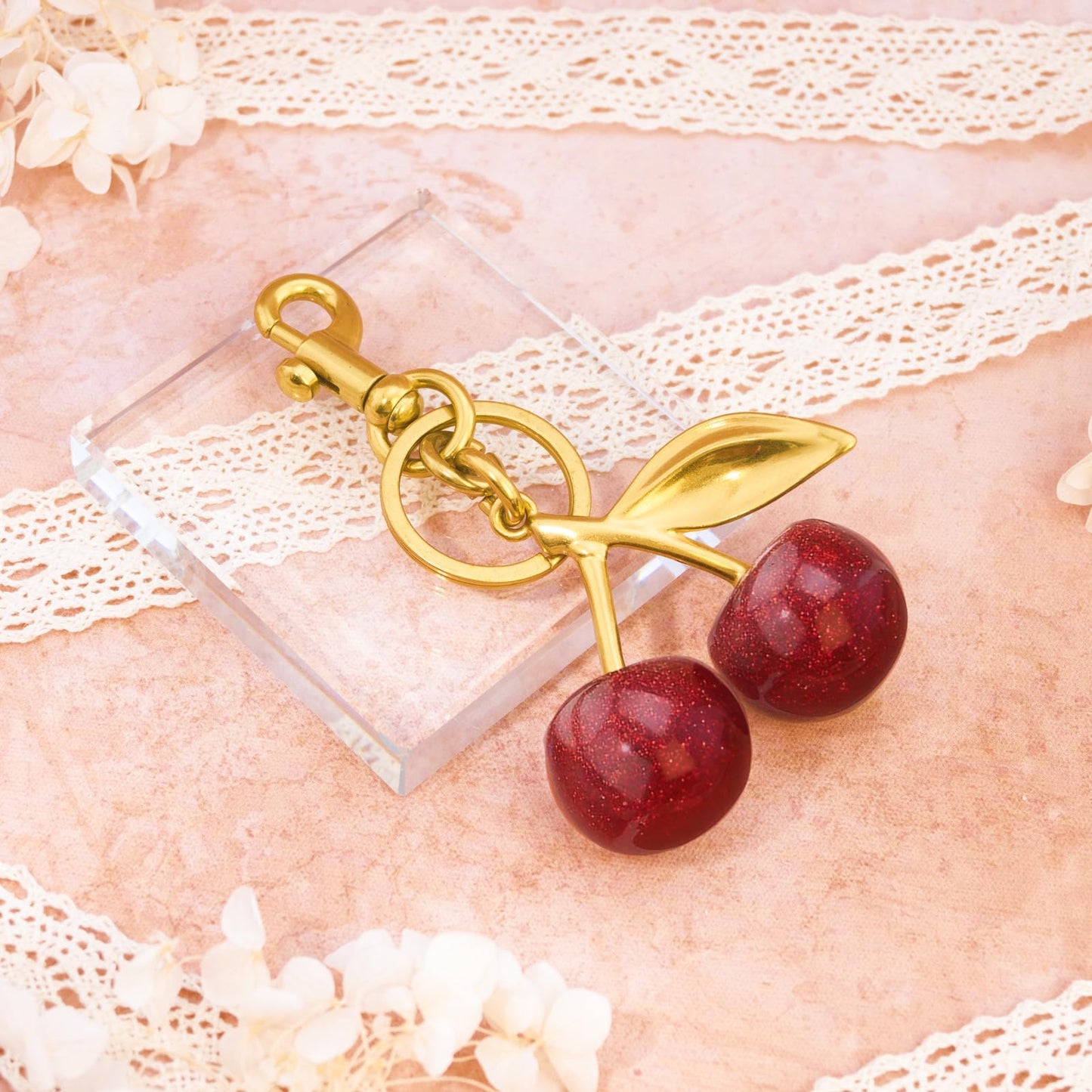 Sparkling Cherry Keychain – Glamorous, Gift-Ready Accessory